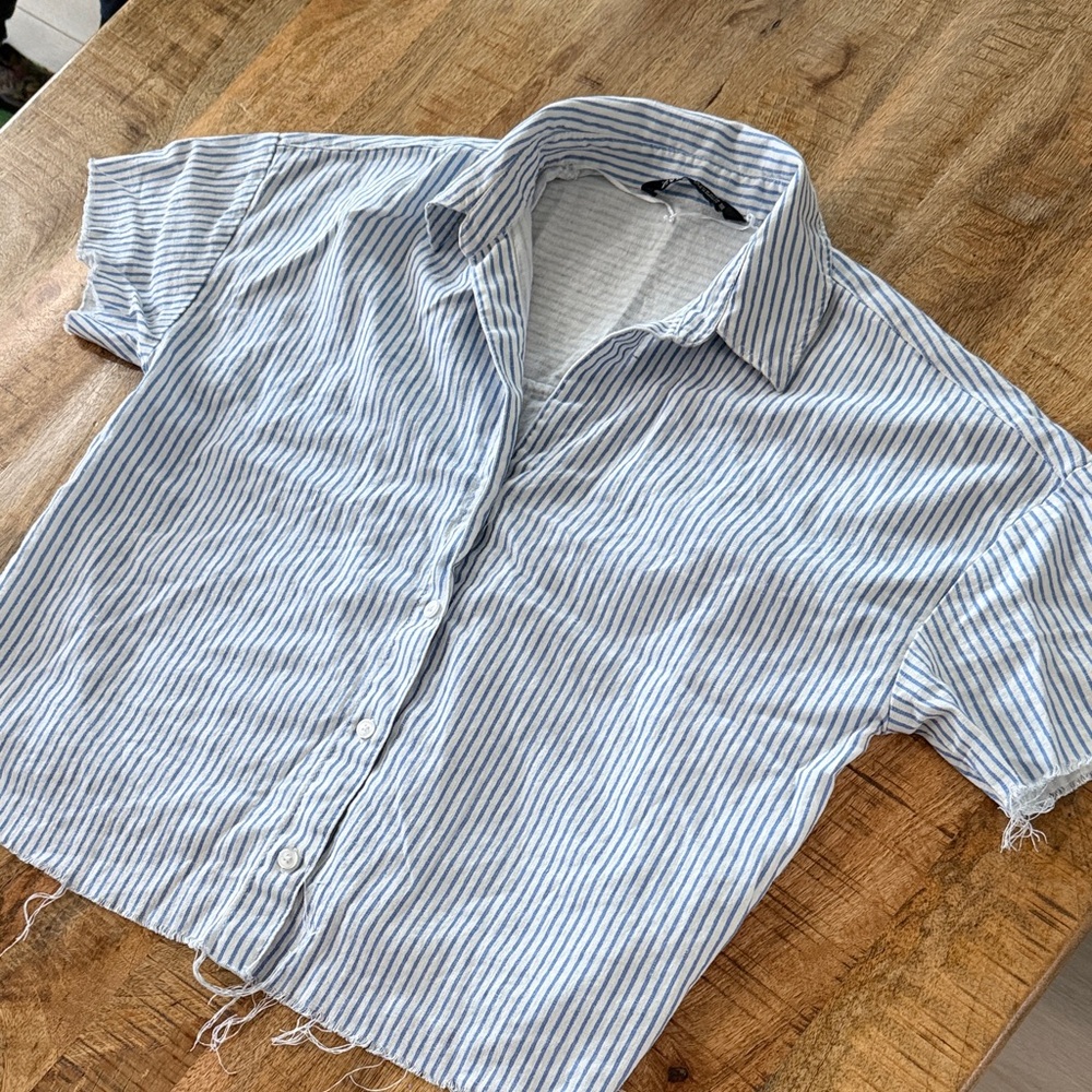 Zara Striped Button-Up Shirt